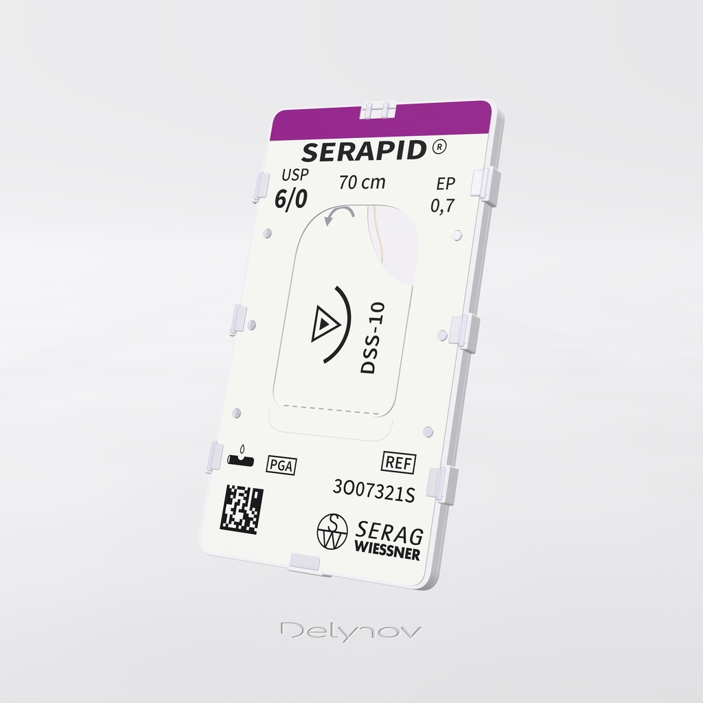SERAPID 6/0, aiguille DSS-10, 70 cm, capsule vue de trois quarts