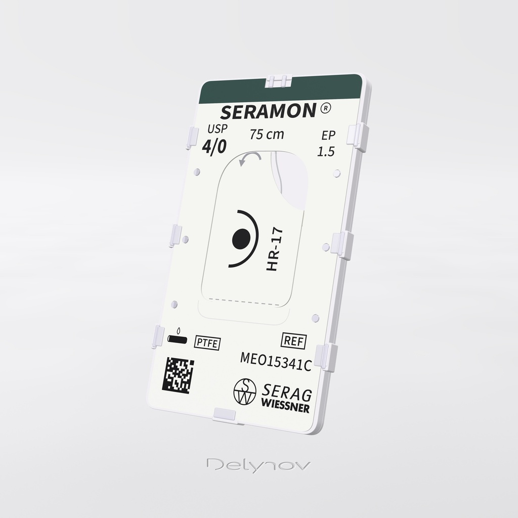 SERAMON 4/0, aiguille HR-17, 75 cm, capsule vue de trois quarts