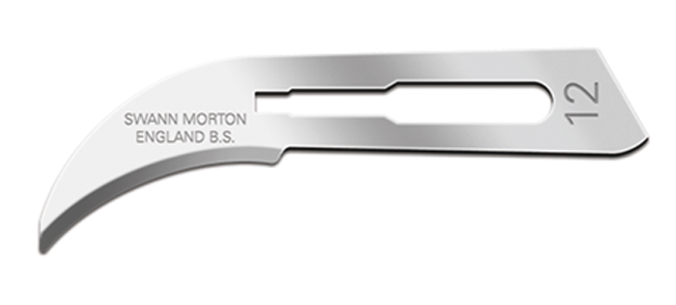 Swann-Morton Sterile Carbon Steel Blade No.12 (ST12) (0204) - Delynov - X100