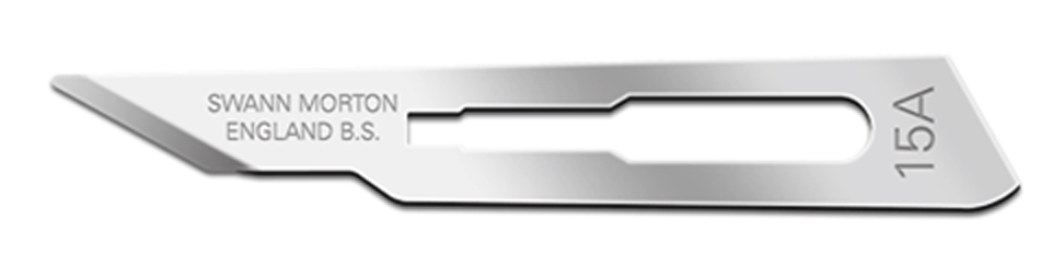 100 Lame Sterile Carbon Steel Blade No. 15A (ST15A) Swann-Morton (220) - Delynov
