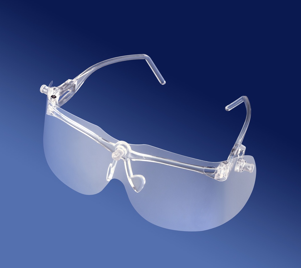 Safety glasses X1 with nose pads and disposable visor: the pack includes 1 frame and 20 visors - Omnia - Delynov.