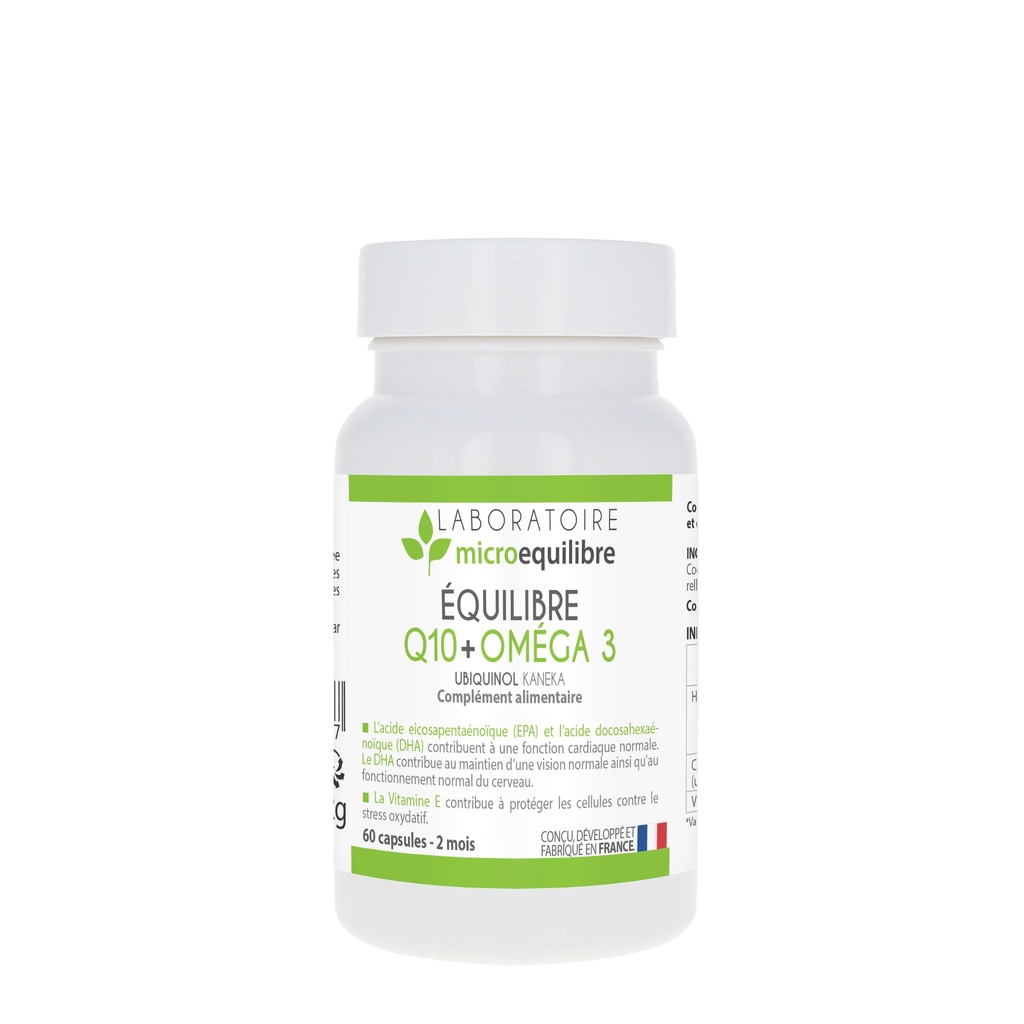 Complément alimentaire équilibre Q10 + Oméga 3 (equilibreq10omega3) - Laboratoire Microéquilibre - Delynov