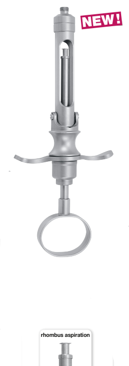 Cartridge syringes, metric thread, 1.8 cc, diamond aspiration, handle with thumb ring (19.700.02) Zepf - Delynov