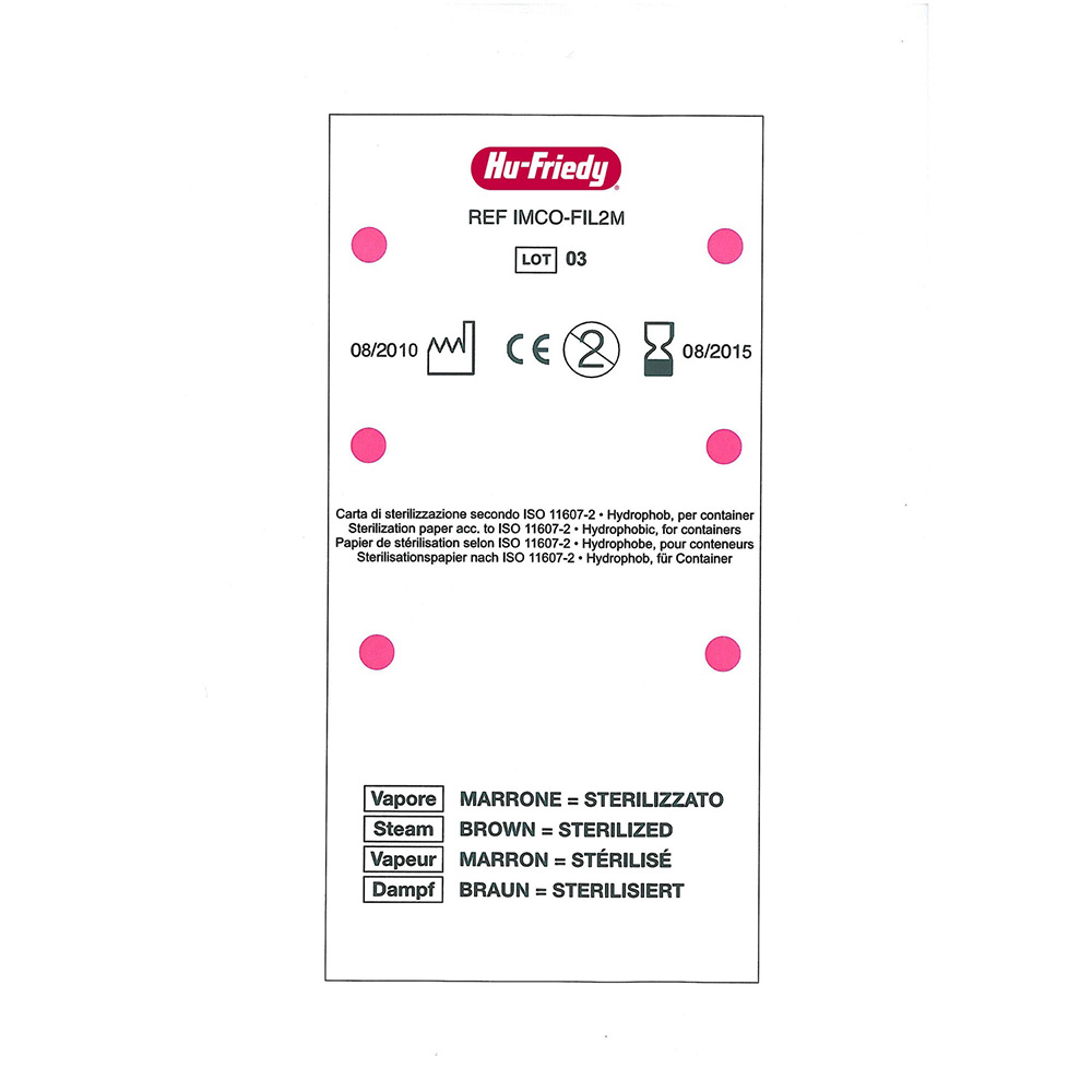 IMS Conteneur Accessoires Filtre Papier 118 x 235 mm - 100 pièces/paquet Version M - Hu-Friedy - Delynov
