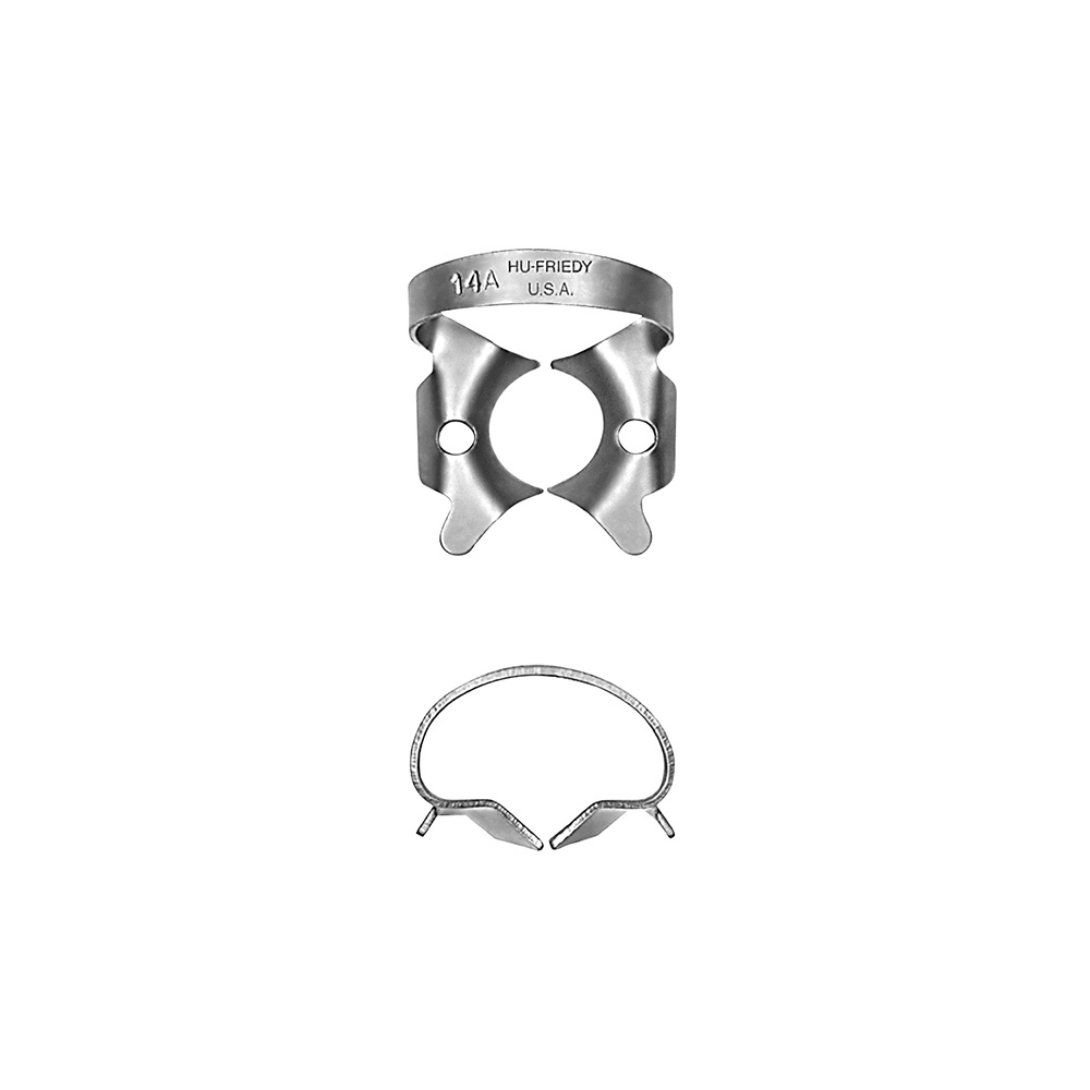 Rubber dam clamp #14A partially erupted or irregularly shaped molars
