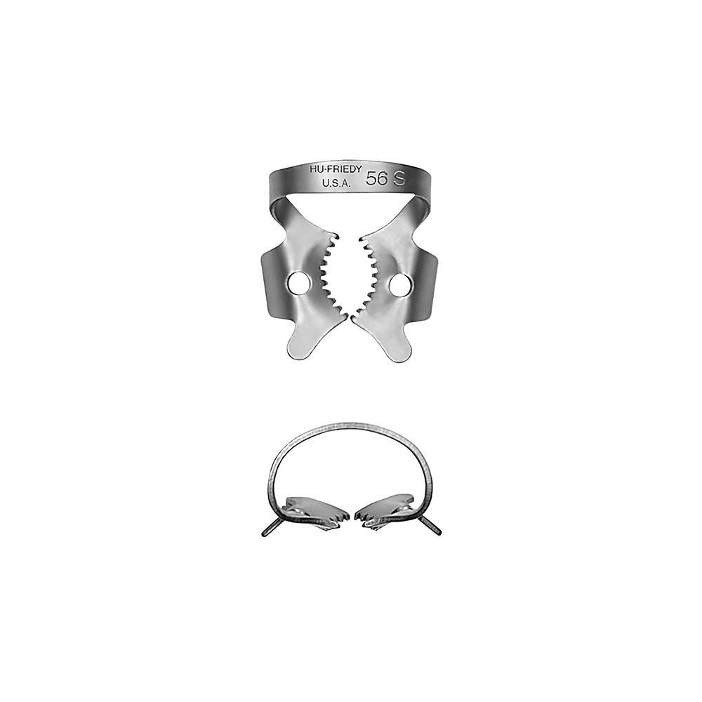 Rubber dam clamp #56S large molars partially erupted or irregularly shaped