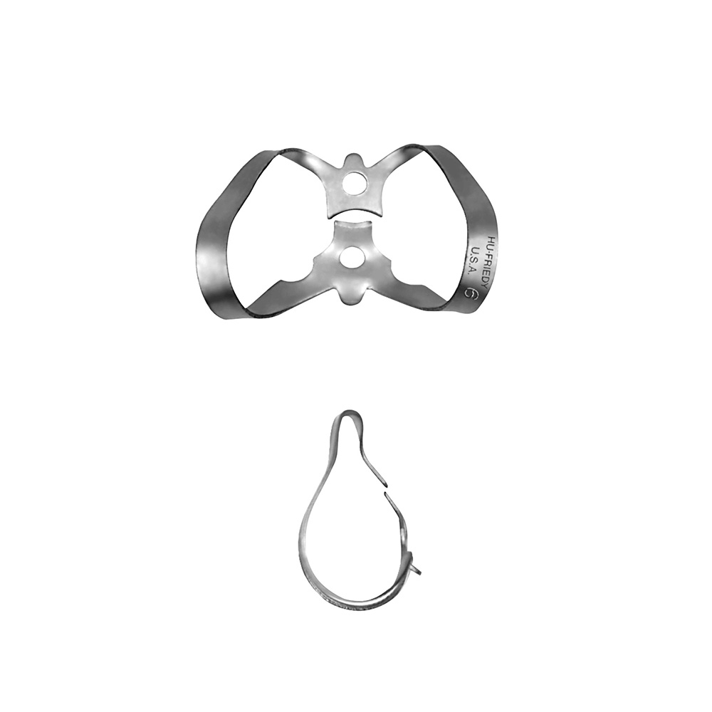 Crampon à digue #6 carie labiale des dents antérieures