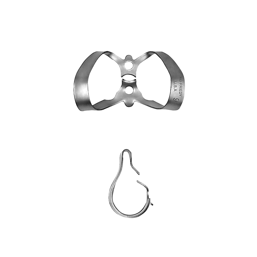 Crampon à digue #9 dents antérieures supérieures et inférieures