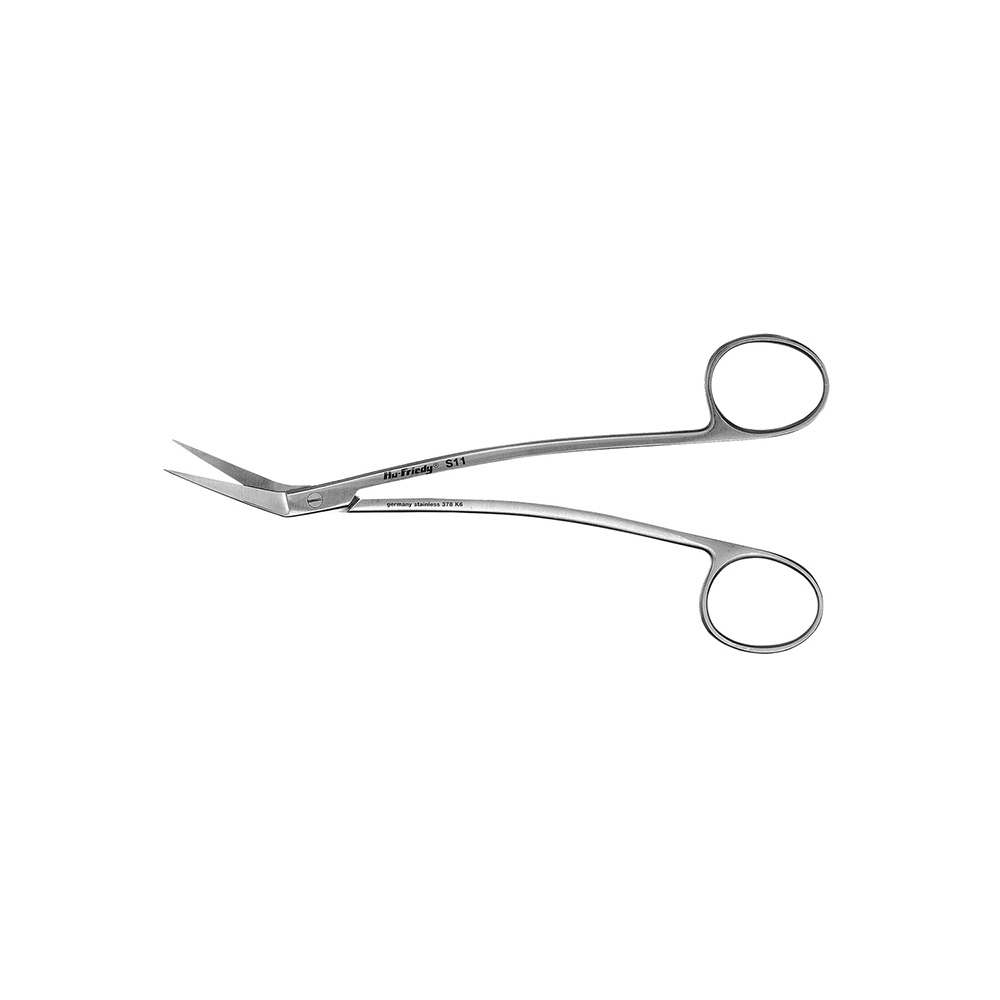 Locklin #11 scissors curved angled serrated 16cm