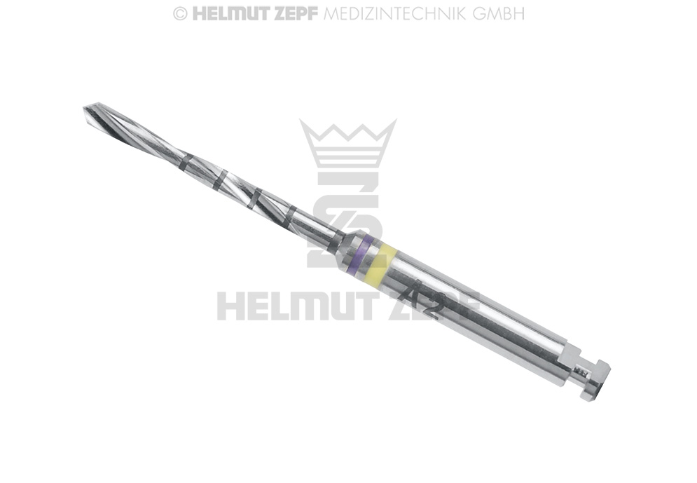Fraise chirurgicale pour perçage osseux, diamètre 1,3 mm, profondeur 12 mm, figure A2001 - Helmut Zepf (08.523.13) - Delynov