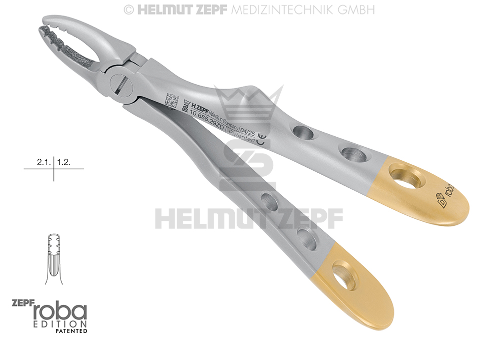 Forceps chirurgical selon modèle anglais, figure 29, pour enfants, design Roba - Helmut Zepf (10.685.29ZD) - Delynov