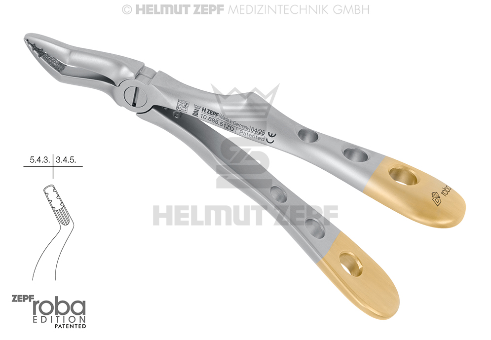 Forceps chirurgical pour enfants selon le modèle anglais figure 51, design Roba - Helmut Zepf (10.685.51ZD) - Delynov