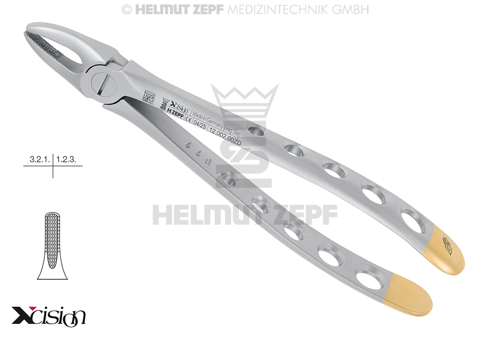 Forceps d'extraction pour incisives et canines supérieures, modèle anglais - Helmut Zepf (12.002.00ZD) - Delynov
