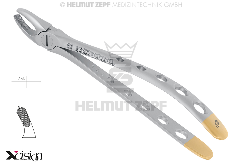 Dental extraction forceps for upper right molars, English pattern, figure 17 - Helmut Zepf (12.017.00ZD) - Delynov