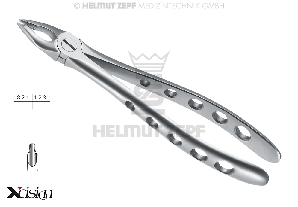 Davier coudé à 34°, pour incisives et canines supérieures - Helmut Zepf (12.034.00Z) - Delynov