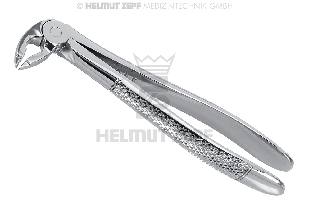Surgical dental extraction forceps for lower roots, English pattern, figure 36, special long jaws - Helmut Zepf (12.036.02) - Delynov
