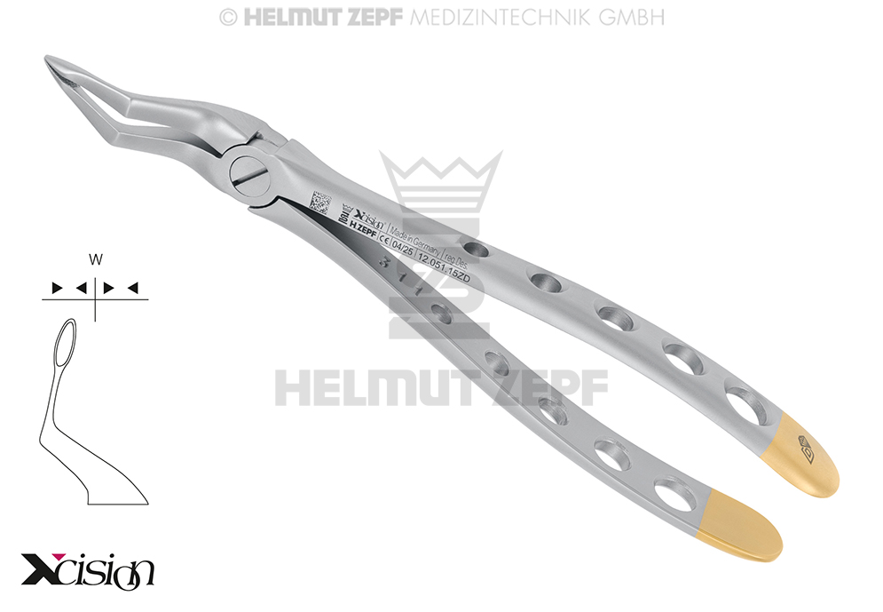 Root extraction forceps for the upper jaw, figure 51SB - Helmut Zepf (12.051.15ZD) - Delynov