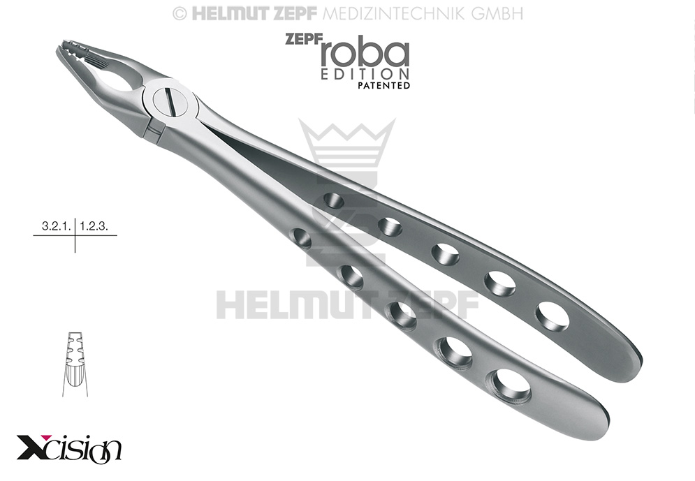 English pattern surgical dental extraction forceps according to Dr. Beck's modifications - Helmut Zepf (12.234.07Z) - Delynov