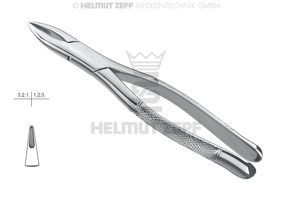 Davier Américain Henahan Fig. 1-A, instrument de chirurgie dentaire - Helmut Zepf (14.001.01) - Delynov