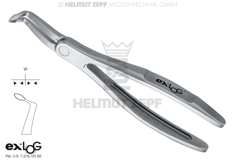 Davier chirurgical pour extraction de racines dentaires inférieures - Helmut Zepf (15.045.15) - Delynov