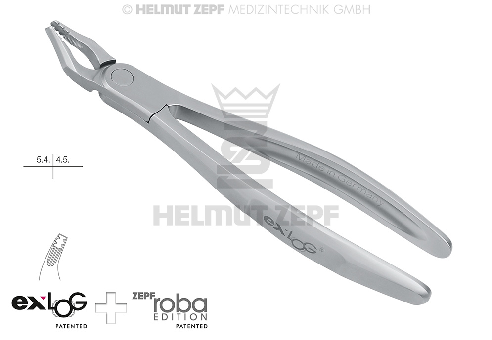 EXLOG® DENTAL EXTRACTION FORCEPS FIG. 35N ROBA FOR UPPER PREMOLARS - Helmut Zepf (15.235.07) - Delynov