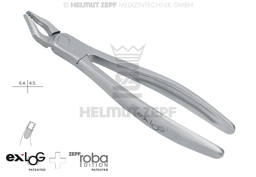 EXLOG® DENTAL EXTRACTION FORCEPS FIG. 35M ROBA FOR UPPER PREMOLARS - Helmut Zepf (15.235.08) - Delynov