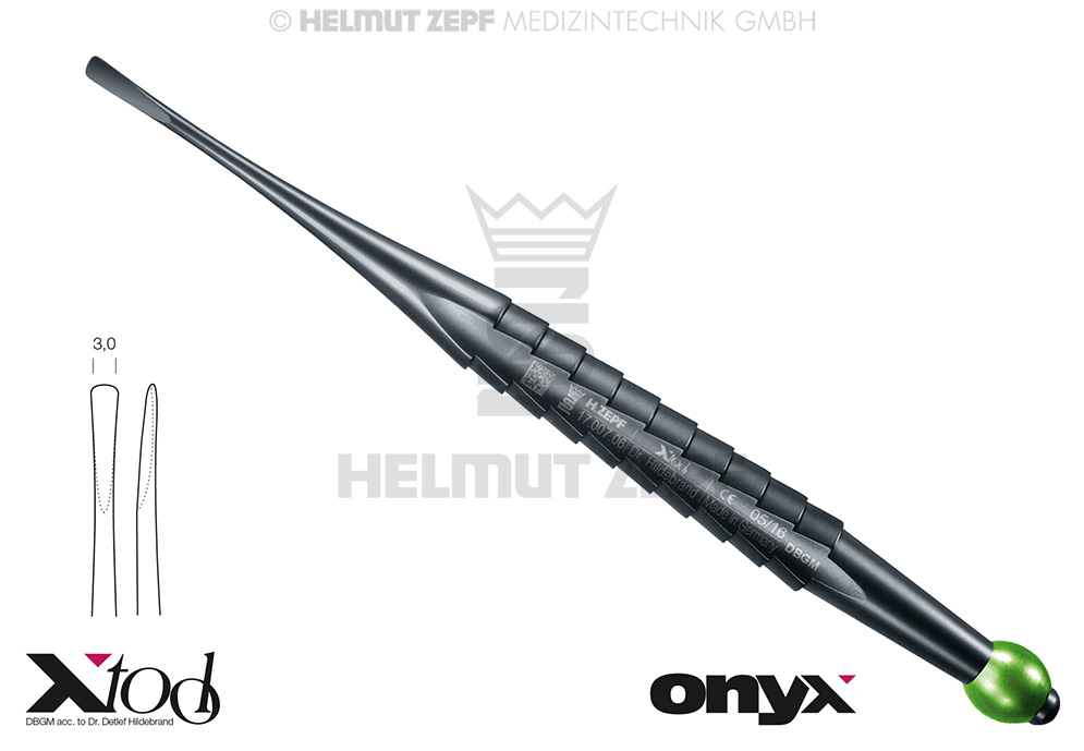 Luxateur chirurgical droit LUXA, extrémité de travail 3 mm - Helmut Zepf (17.007.06TI) - Delynov
