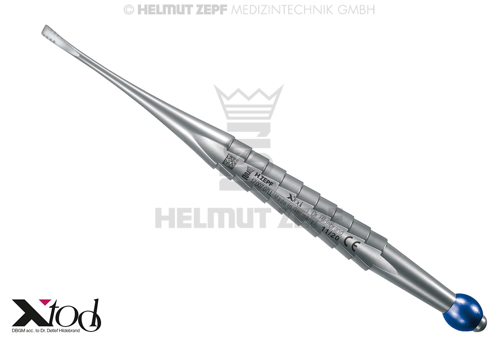 Elévateur chirurgical d'après Lindo, extrémité incurvée de 3 mm - Helmut Zepf (17.007.07LL) - Delynov