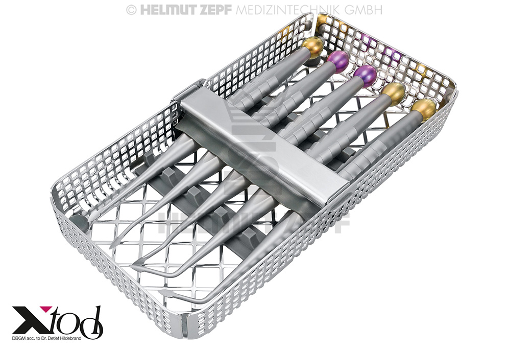 Kit d'élévateurs approximaux pour chirurgie dentaire, set de 5 instruments - Helmut Zepf (17.007.75) - Delynov