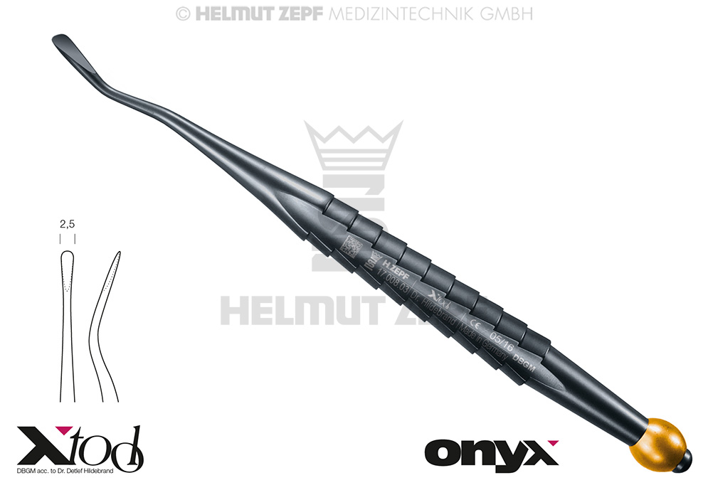 Approximal surgical elevator for distal roots, model 77L - Helmut Zepf (17.008.03TI) - Delynov