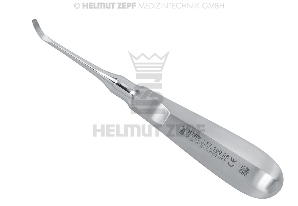 Élévateur de racines dentaires Miller avec manche et appui-doigts, figure 8 - Helmut Zepf (17.100.08) - Delynov