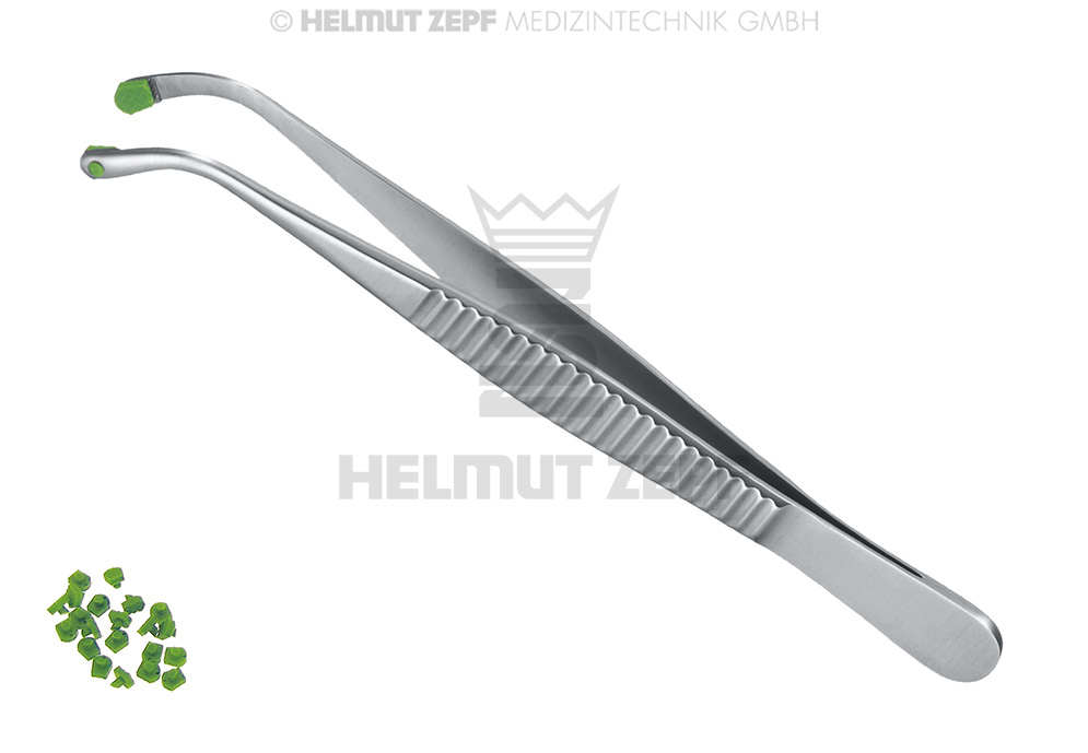 Précelle chirurgicale 15 cm avec coussinets échangeables pour inlay - Helmut Zepf (19.274.50) - Delynov