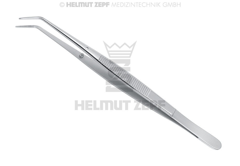 London College Cotton Forceps, 15 cm, Long Serrated Tip - Helmut Zepf (22.011.03) - Delynov