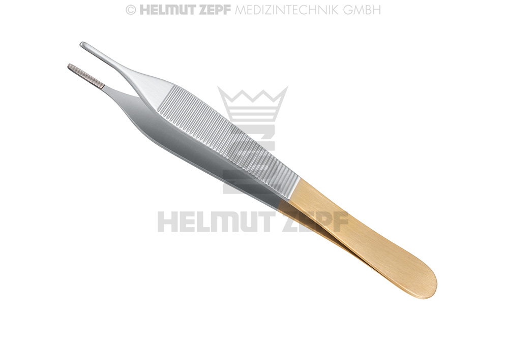 Pince à dissection de type Adson, 12 cm, avec mors en tungstène - Helmut Zepf (22.310.12) - Delynov