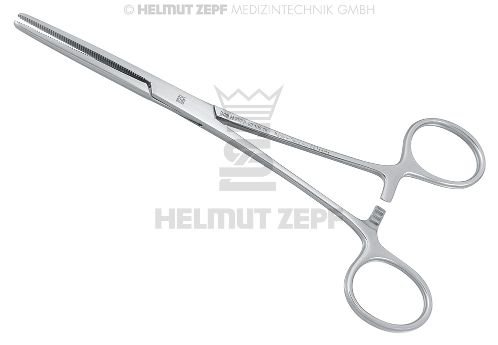 PEAN (ROCHESTER) HEMOSTATIC FORCEPS, 18 CM, STRAIGHT - Helmut Zepf (23.106.18) - Delynov