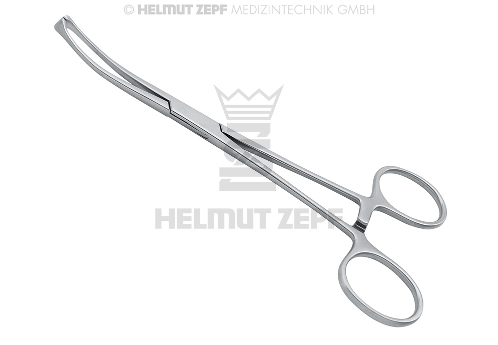 Pince Allis courbée pour saisir les tissus, 15 cm, 5x6 griffes - Helmut Zepf (23.781.15) - Delynov