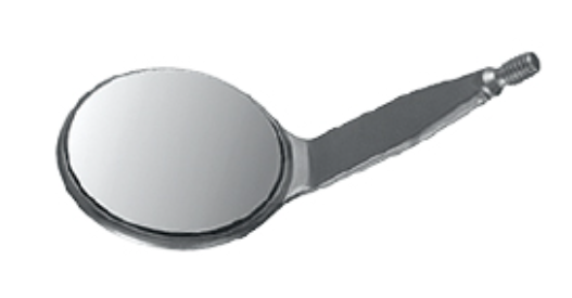 Miroir chirurgical frontal en acier inoxydable rhodié, non-grossissant - Helmut Zepf (24.071.24.) - Delynov