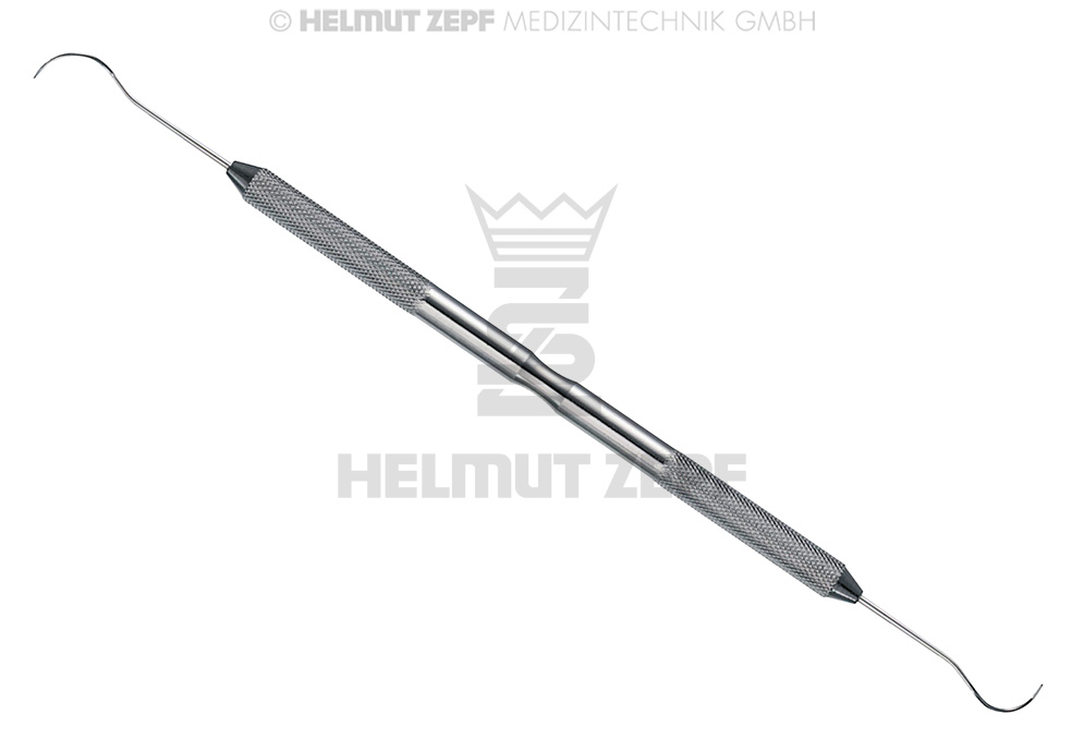 Double nasal probe cow-horn shaped, 3 French gauge, knurled handle - Helmut Zepf (24.124.06) - Delynov
