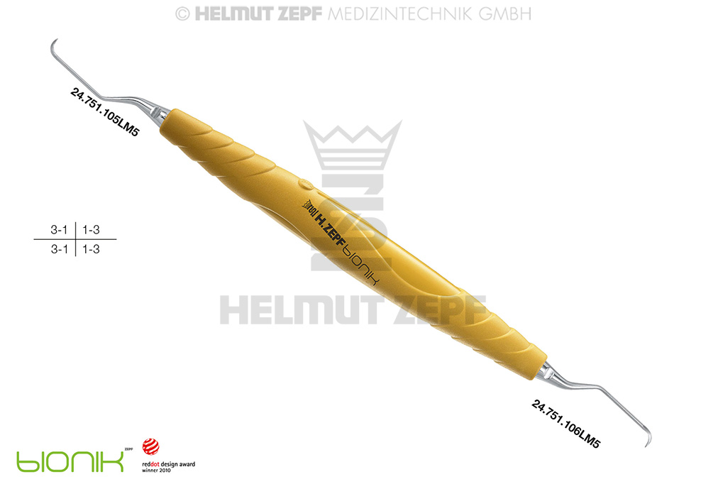 Langer universal surgical curette, fig. 5/6, 5 mm handle - Helmut Zepf (24.201.05LM5) - Delynov
