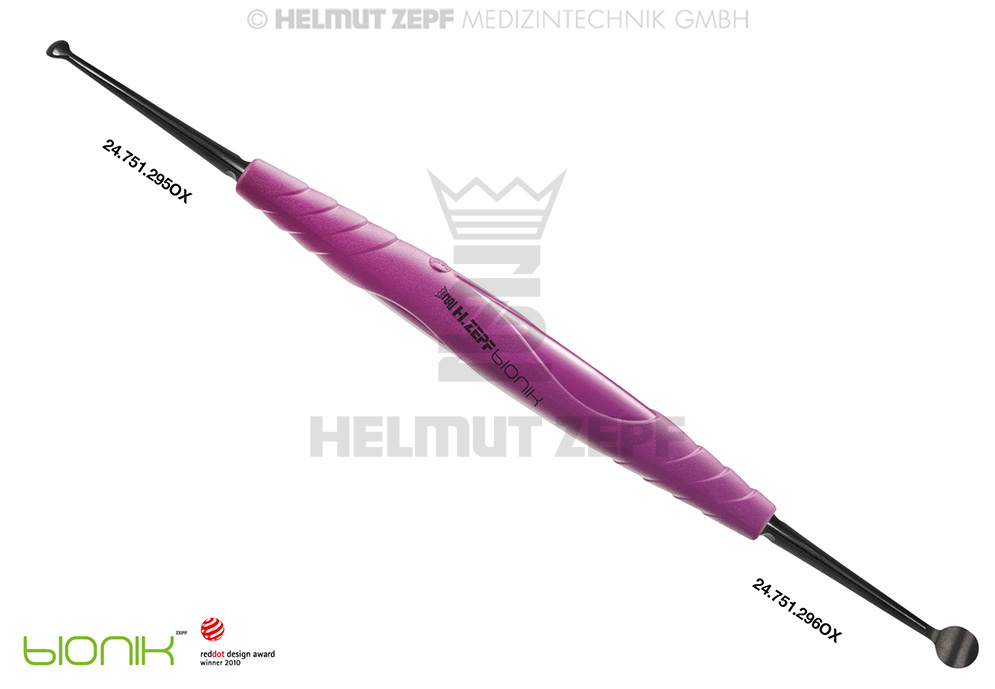 Combined surgical instrument with curettes, 3.5 mm and 7.0 mm diameters - Helmut Zepf (24.204.35OX) - Delynov
