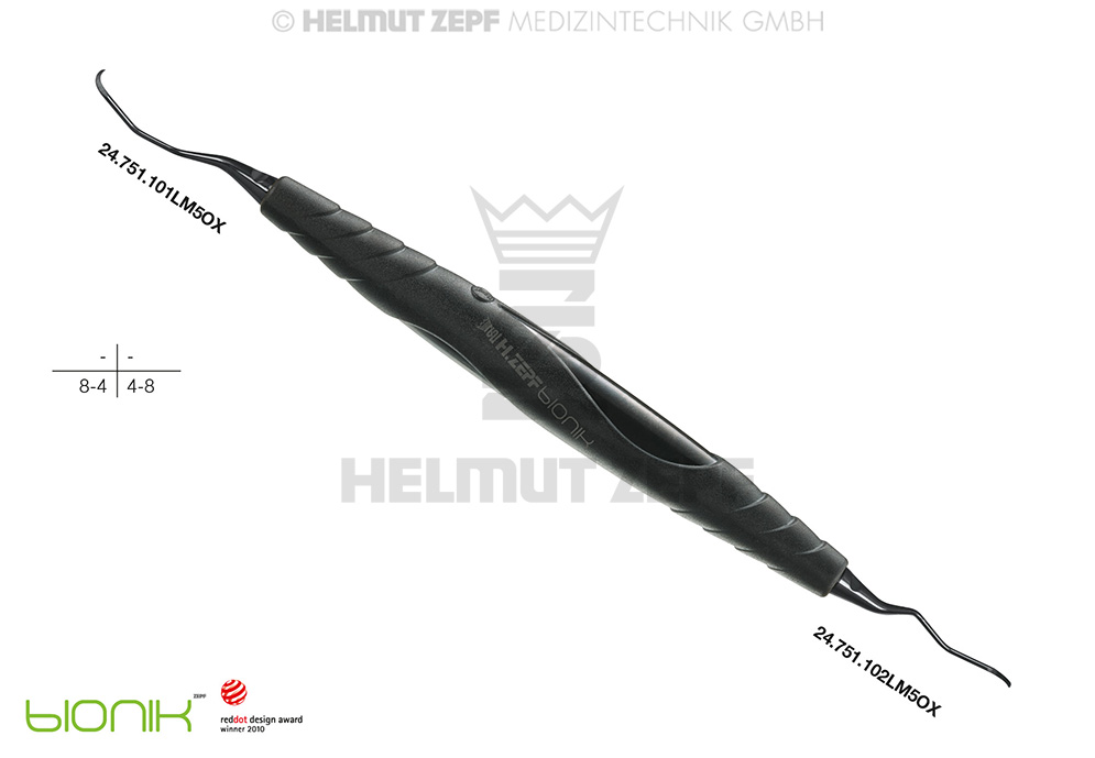 Curette universelle Langer, figures 1 et 2, manche M5, pour chirurgie ORL - Helmut Zepf (24.210.01LM5OX) - Delynov