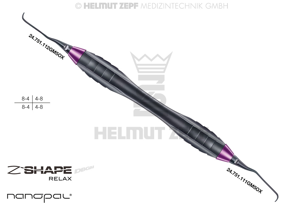 Curette chirurgicale spéciale Gracey 11/12, tige allongée de 3 mm - Helmut Zepf (24.224.11GM5OX) - Delynov