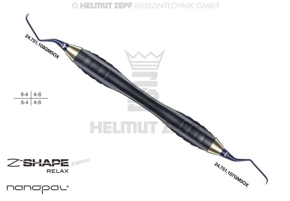 Curette dentaire chirurgicale Gracey 7/8, tige 3 mm extra-longue - Helmut Zepf (24.225.07GM5OX) - Delynov