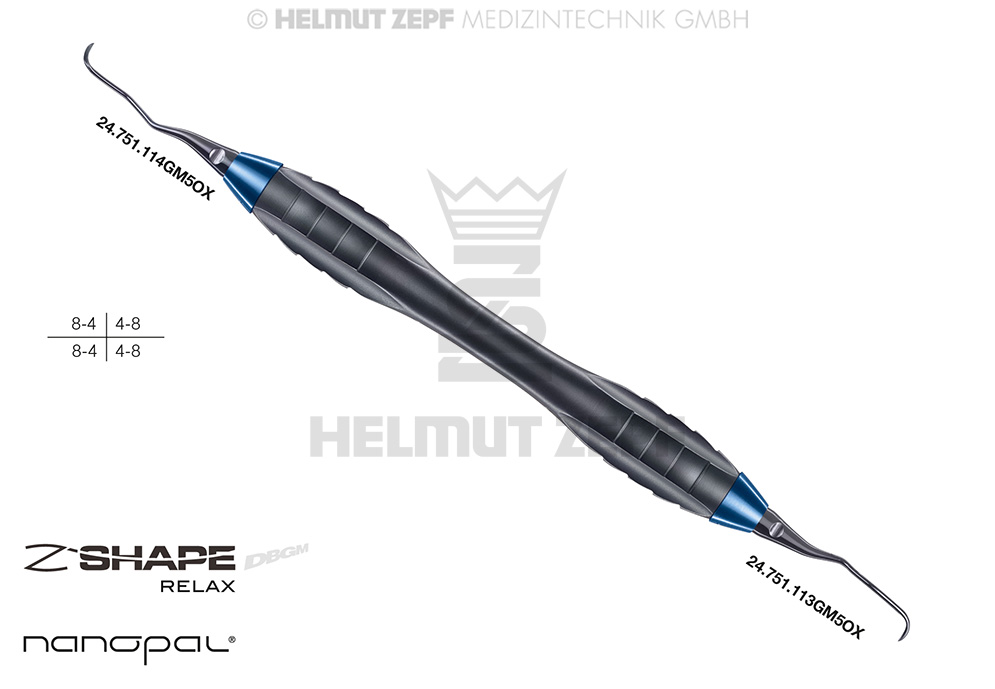 Curette chirurgicale spéciale Gracey pour surfaçage radiculaire, modèle 13/14, tige rallongée de 3 mm - Helmut Zepf (24.227.13GM5OX) - Delynov