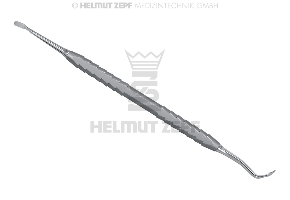 Rugine linguale chirurgicale combinée double usage, surfaces back action - Helmut Zepf (24.747.07) - Delynov