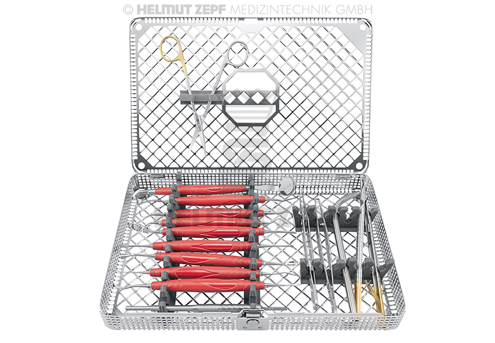 Kit chirurgical avec manches Bionik, coloris incarnadin-magenta - Helmut Zepf (24.961.04) - Delynov