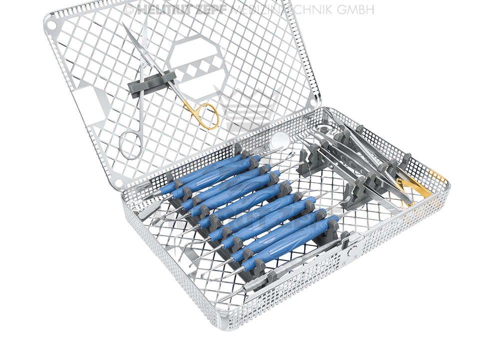 Kit d'implantologie dentaire ECO IMPLATOOL avec manches ergonomiques BIONIK, couleur bleu de cobalt - Helmut Zepf (24.961.05) - Delynov