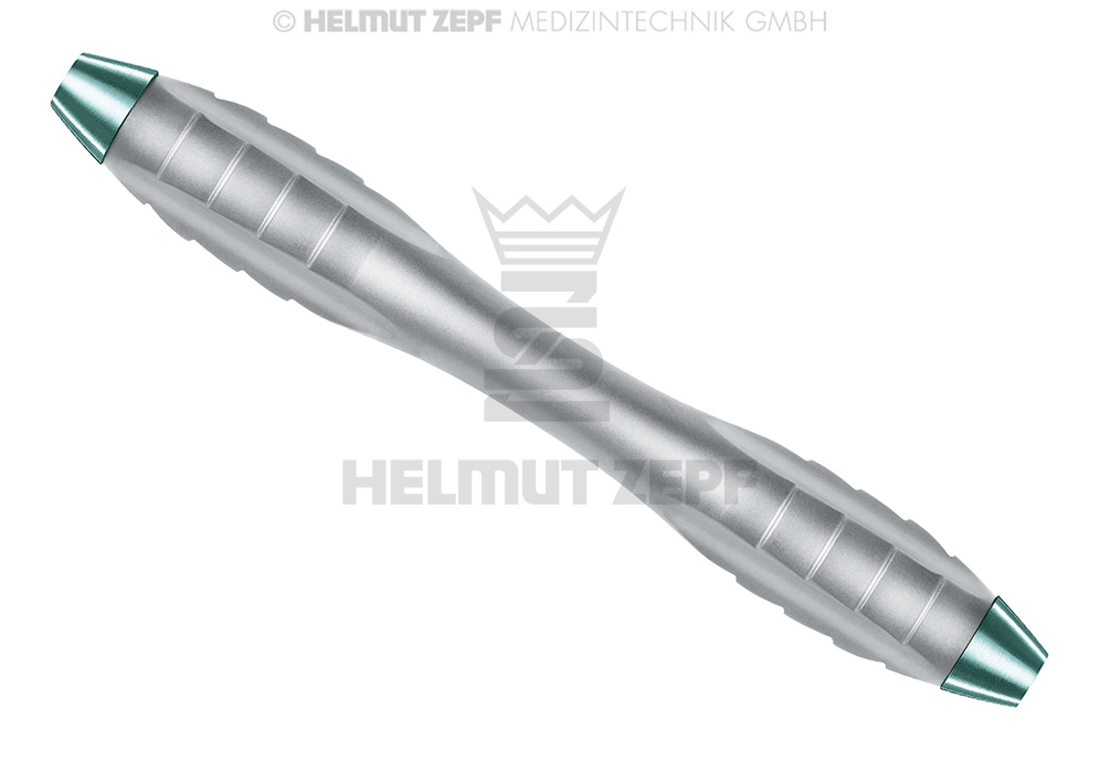 Z-shaped surgical retractor with rounded handle and concave/convex ends - Helmut Zepf (26.030.09) - Delynov