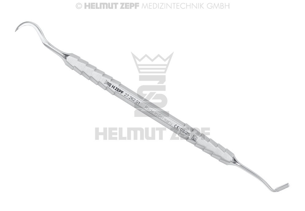 Décolleur à bande et élévateur pour chirurgie parodontale, design rainuré - Helmut Zepf (27.262.01) - Delynov