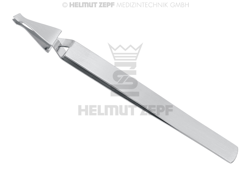Orthodontic bracket positioning tweezers, distal end for angulation adjustment - Helmut Zepf (31.299.99) - Delynov